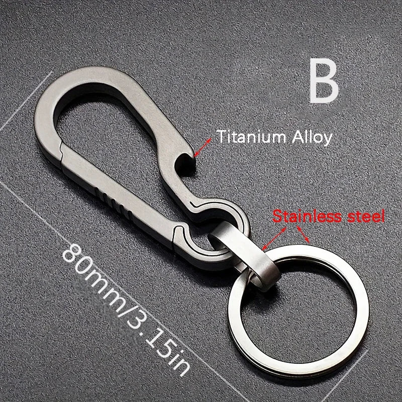 Titanium Carabiner Keyring with Bottle Opener – Quick-Release Key Clip