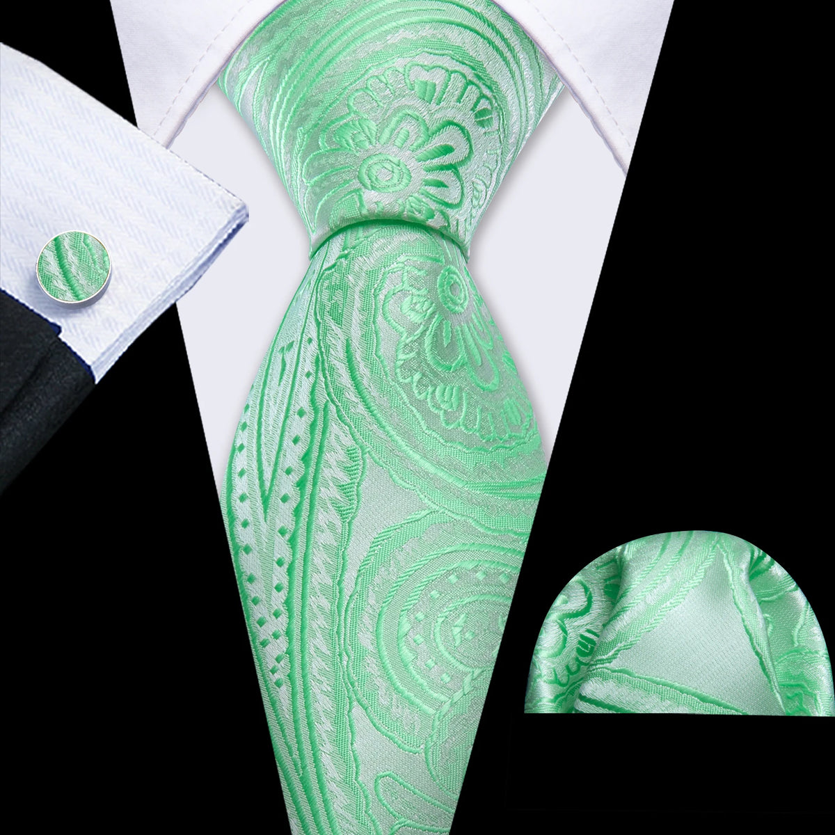 Men's Tie, Pocket Square & Cufflinks Gift Set – Jacquard