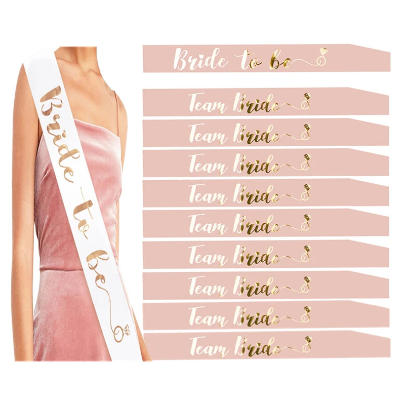 Hen Party Sash & Veil Set – Bride to Be and Team Bride Sashes