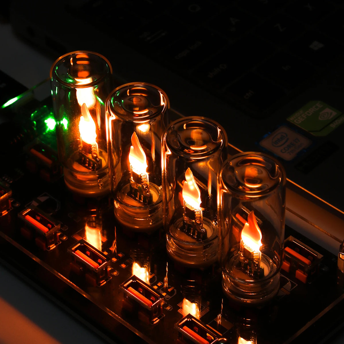 USB LED Flame Candle Light – Flickering Glass Candle Night Light