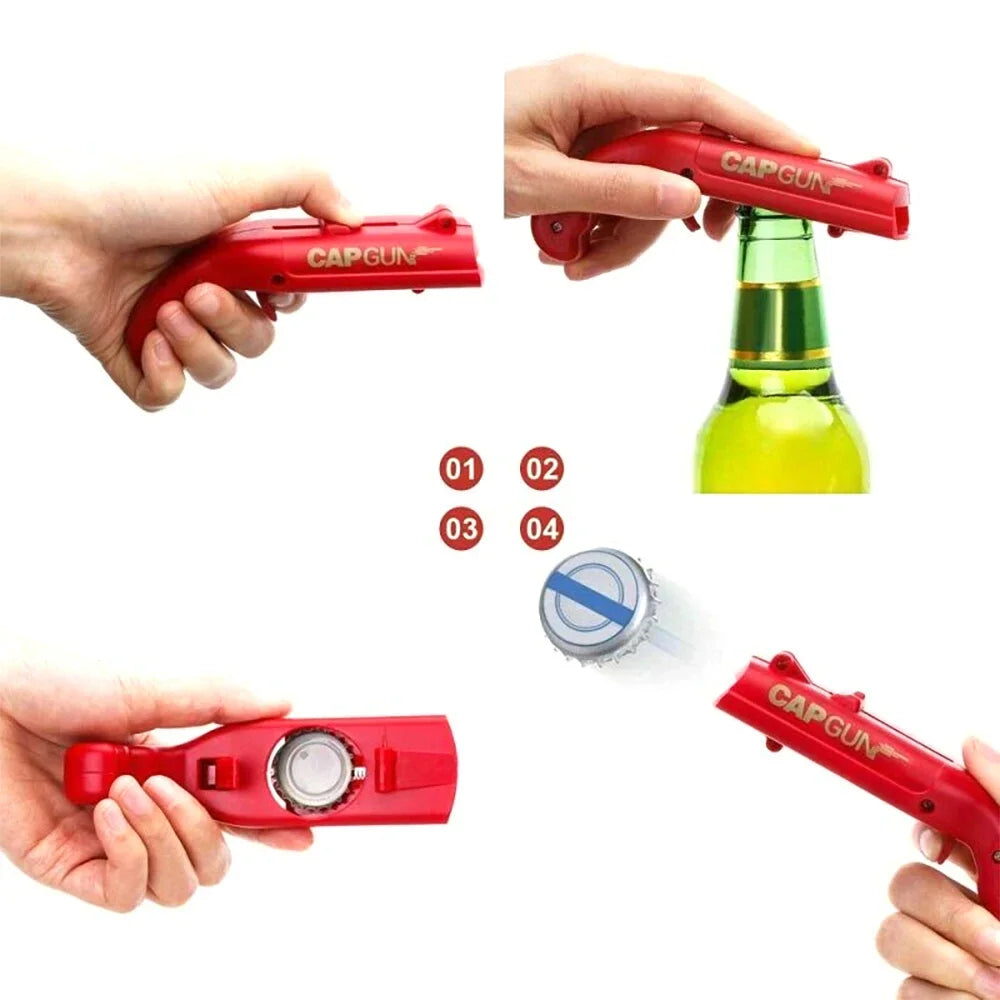 Bottle Cap Launcher Opener – Novelty Beer Bottle Opener That Fires Caps