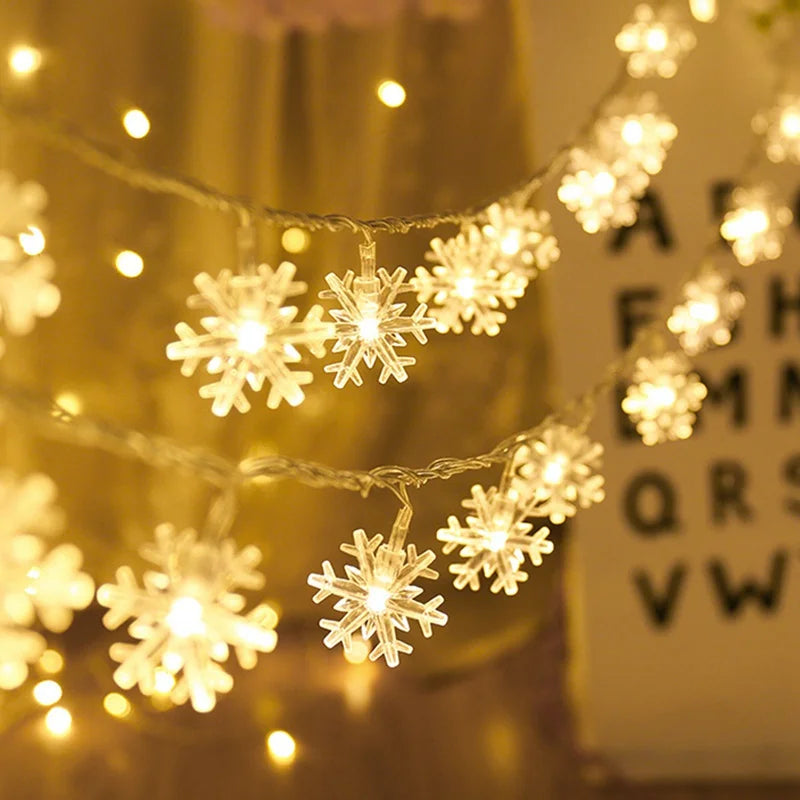 Snowflake Fairy Lights – USB or Battery Christmas String Lights (1.5 m, 3 m or 6 m)