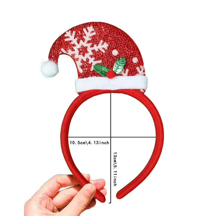 Christmas Headbands – Reindeer, Santa & Snowman Party Headbands (1 to 15 Pack)