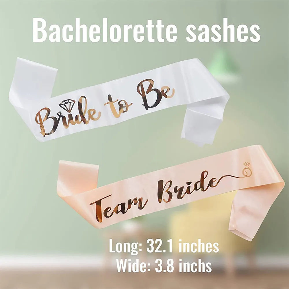 Team Bride Sash Set – Rose Gold Bride to Be & Bridal Party Sashes