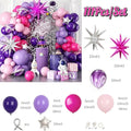 Hot Pink & Purple Balloon Garland Kit – 111 Pieces with Starburst Foils