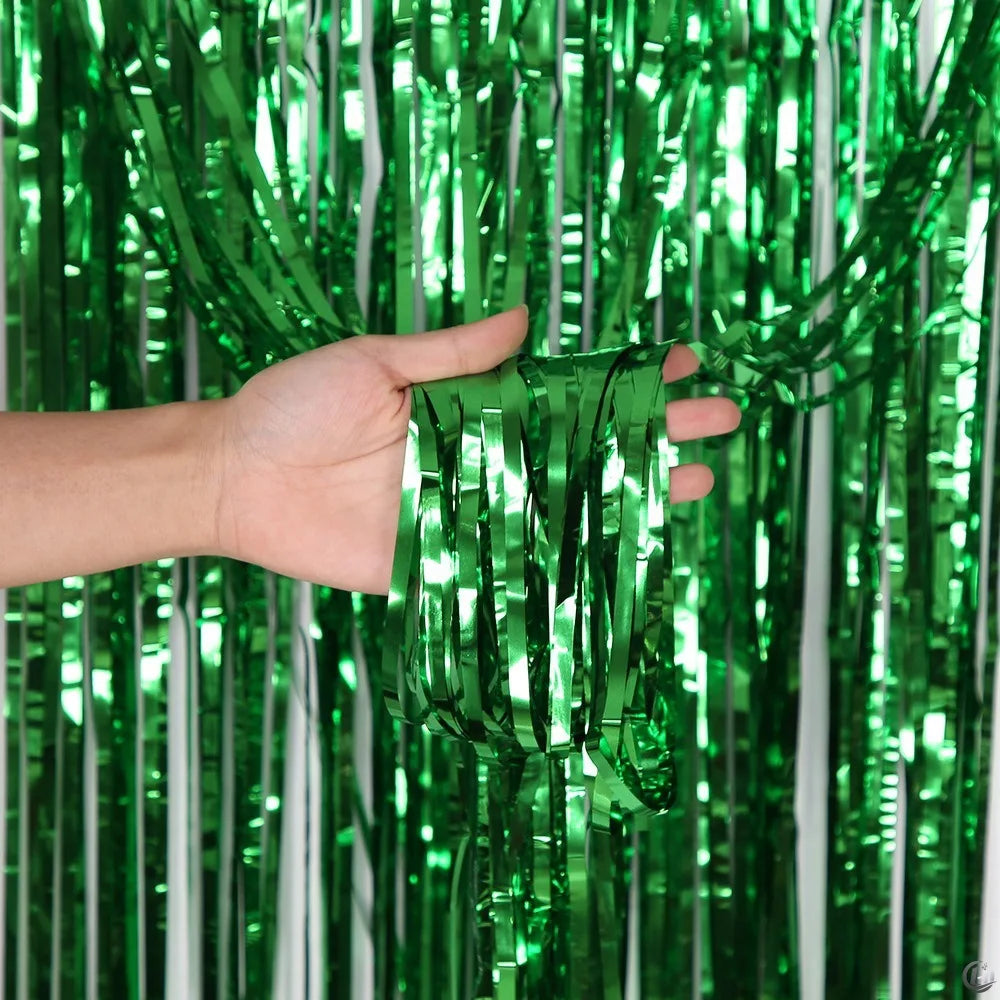 Metallic Foil Fringe Curtain – 1 x 2 m Tinsel Party Backdrop