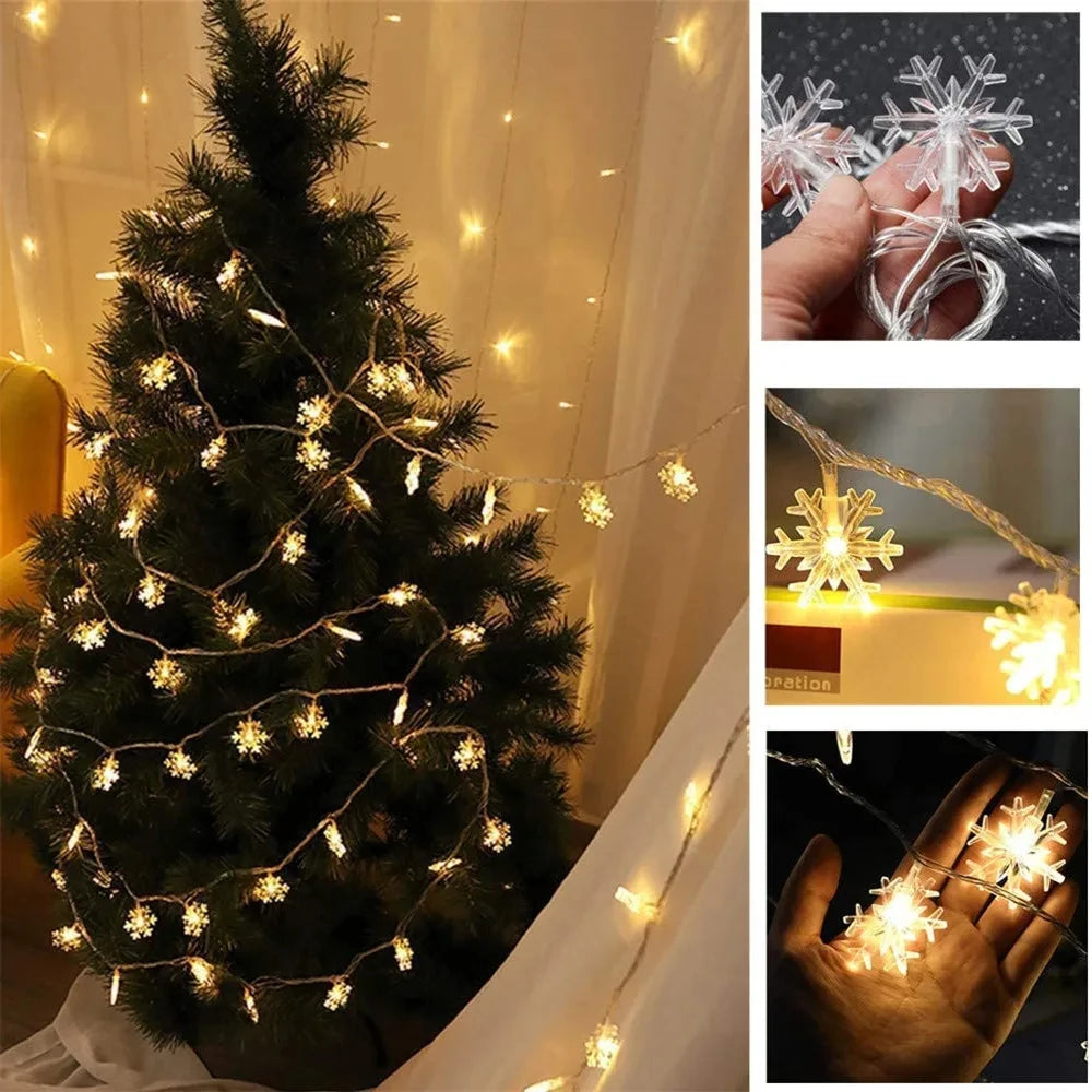 Snowflake Fairy Lights – USB or Battery Christmas String Lights (1.5 m, 3 m or 6 m)