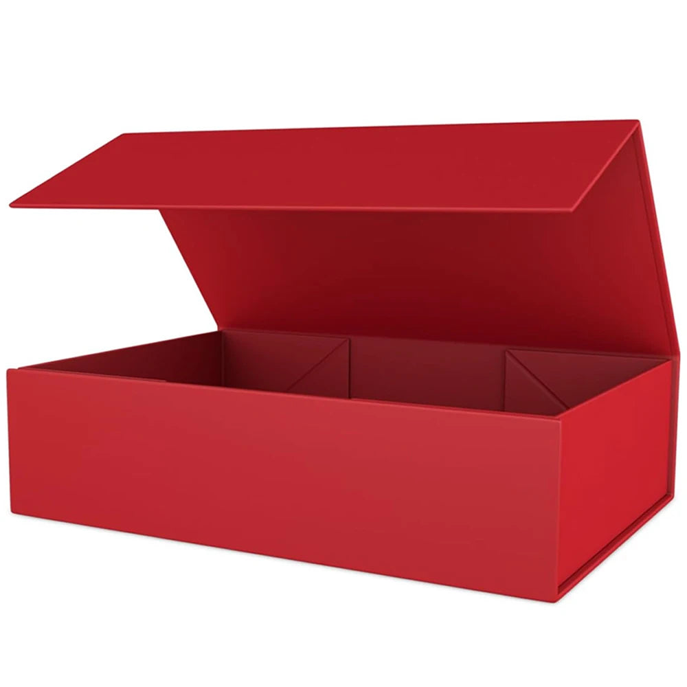 Magnetic Gift Box with Lid – Collapsible Rigid Present Box, 26.5 x 18 x 7.5 cm (1 or 4 Pack)