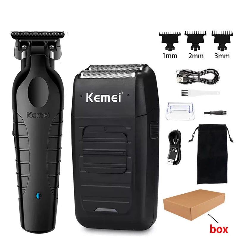 Kemei Cordless Hair Clippers – USB Rechargeable Trimmer for Men