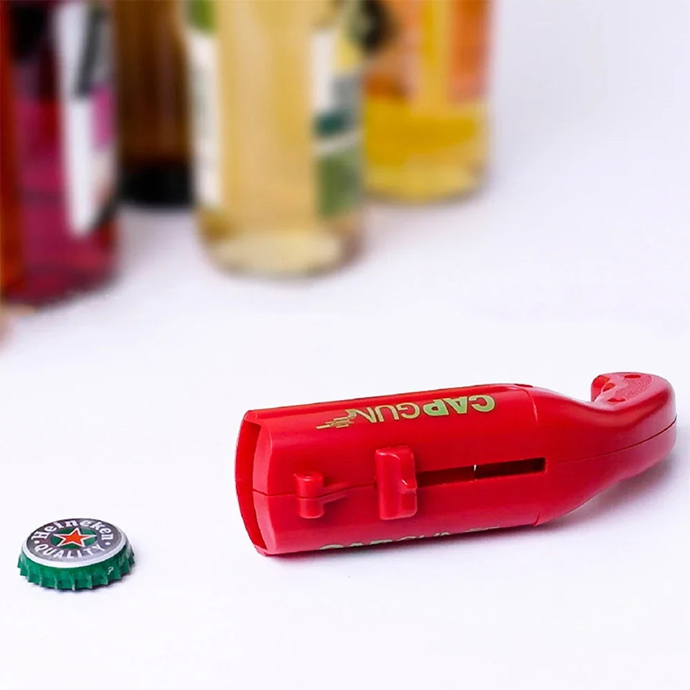 Bottle Cap Launcher Opener – Novelty Beer Bottle Opener That Fires Caps
