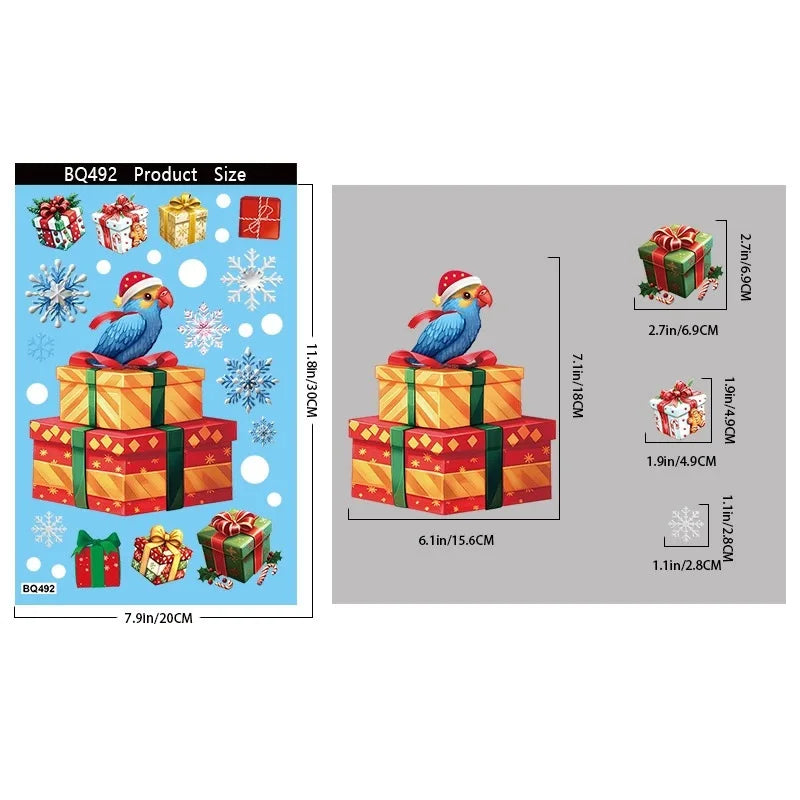 Christmas Window Clings – Reusable Gingerbread, Snowman & Santa Static Stickers