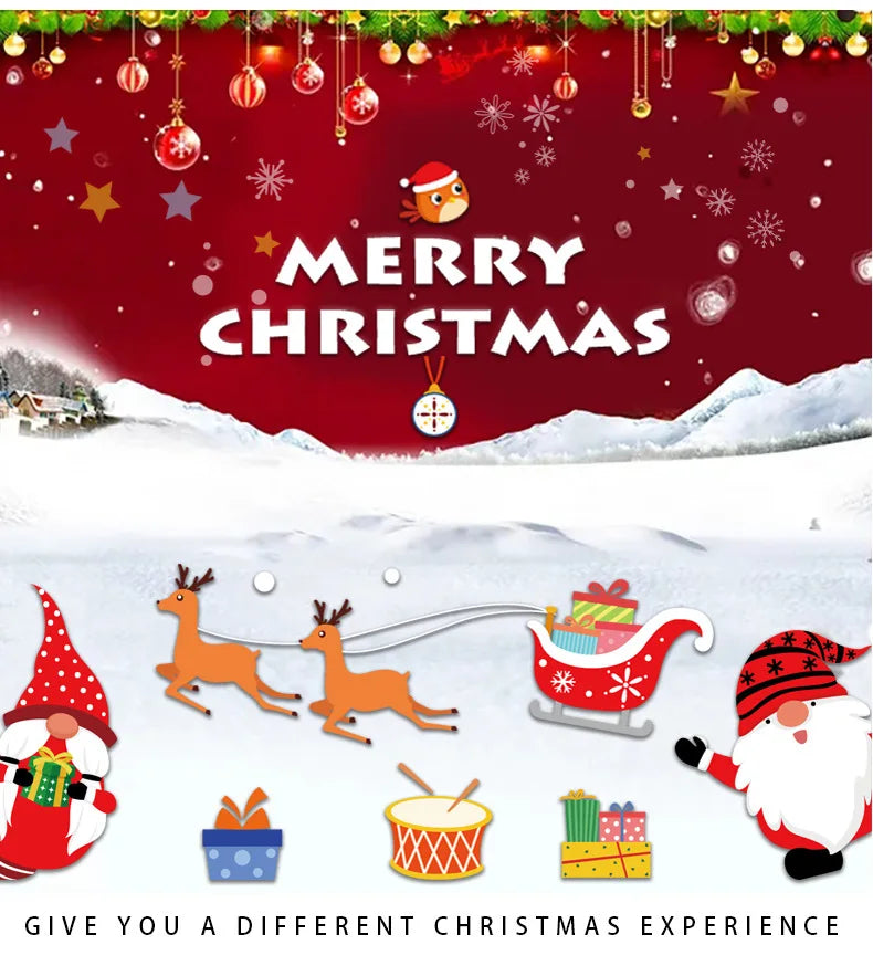 Christmas Window Clings – Reusable Gingerbread, Snowman & Santa Static Stickers
