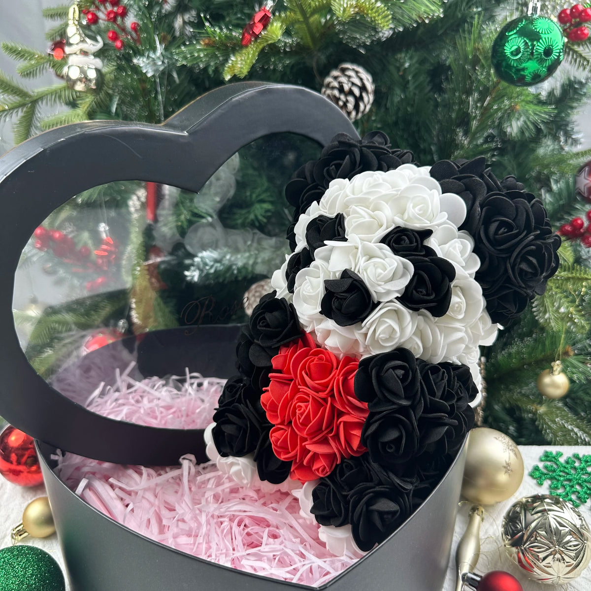 Rose Teddy Bear 25cm – Forever Rose Bear Gift for Her, With or Without Gift Box