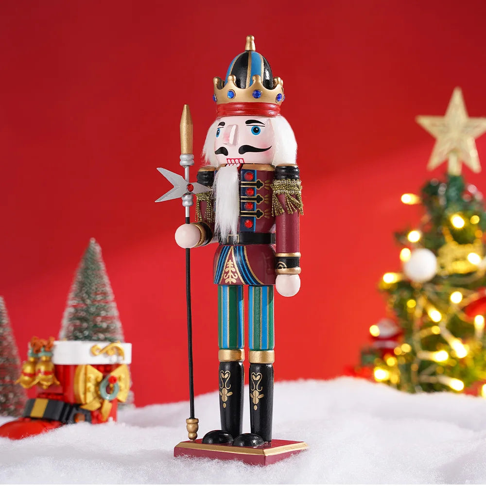 30 cm Wooden Nutcracker Soldier – Traditional Christmas Figure Decoration