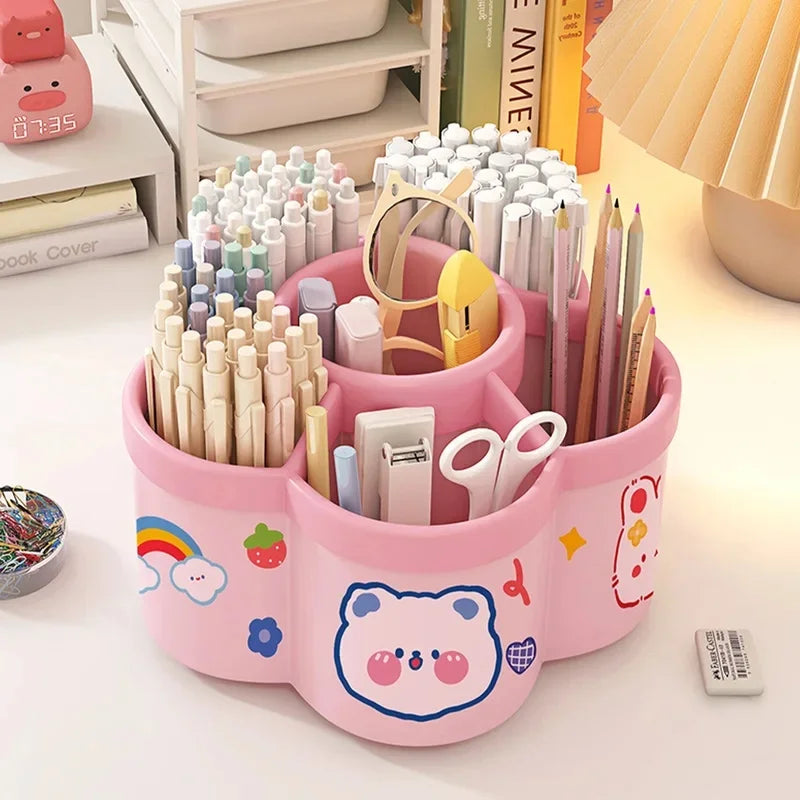Rotating Desk Organiser – Large Pen & Makeup Holder