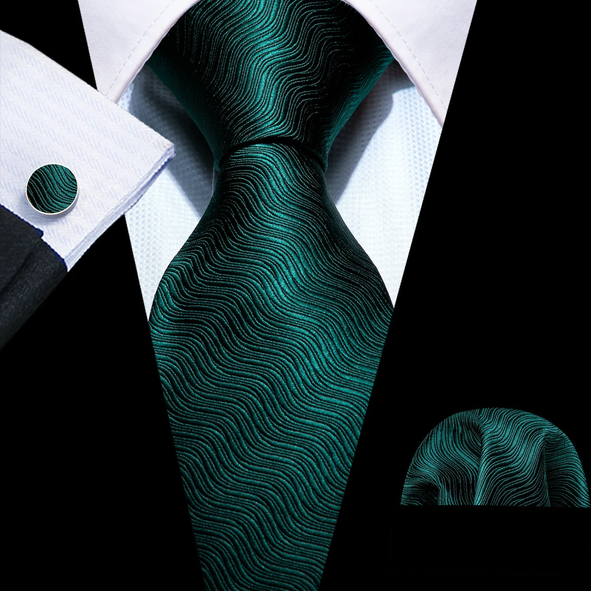 Men's Tie, Pocket Square & Cufflinks Gift Set – Jacquard