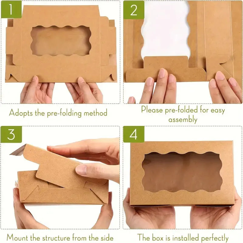 White and brown kraft gift boxes