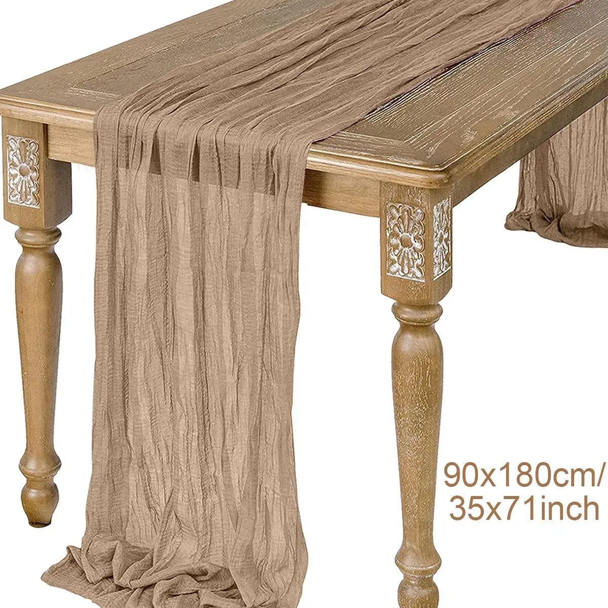 Cheesecloth Table Runner – Semi-Sheer Gauze Runner for Christmas & Weddings