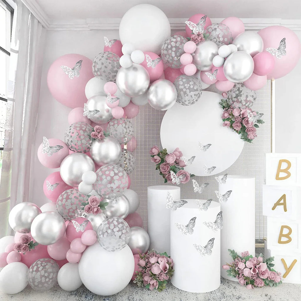 Balloon Garland Arch Kit – Pastel, Pink & Gold Party Balloon Arch for Birthdays & Baby Showers (9 Styles)