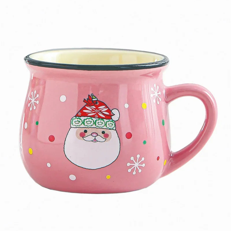 Mini Christmas Mug 150 ml – Cute Santa, Snowman & Reindeer Ceramic Cup