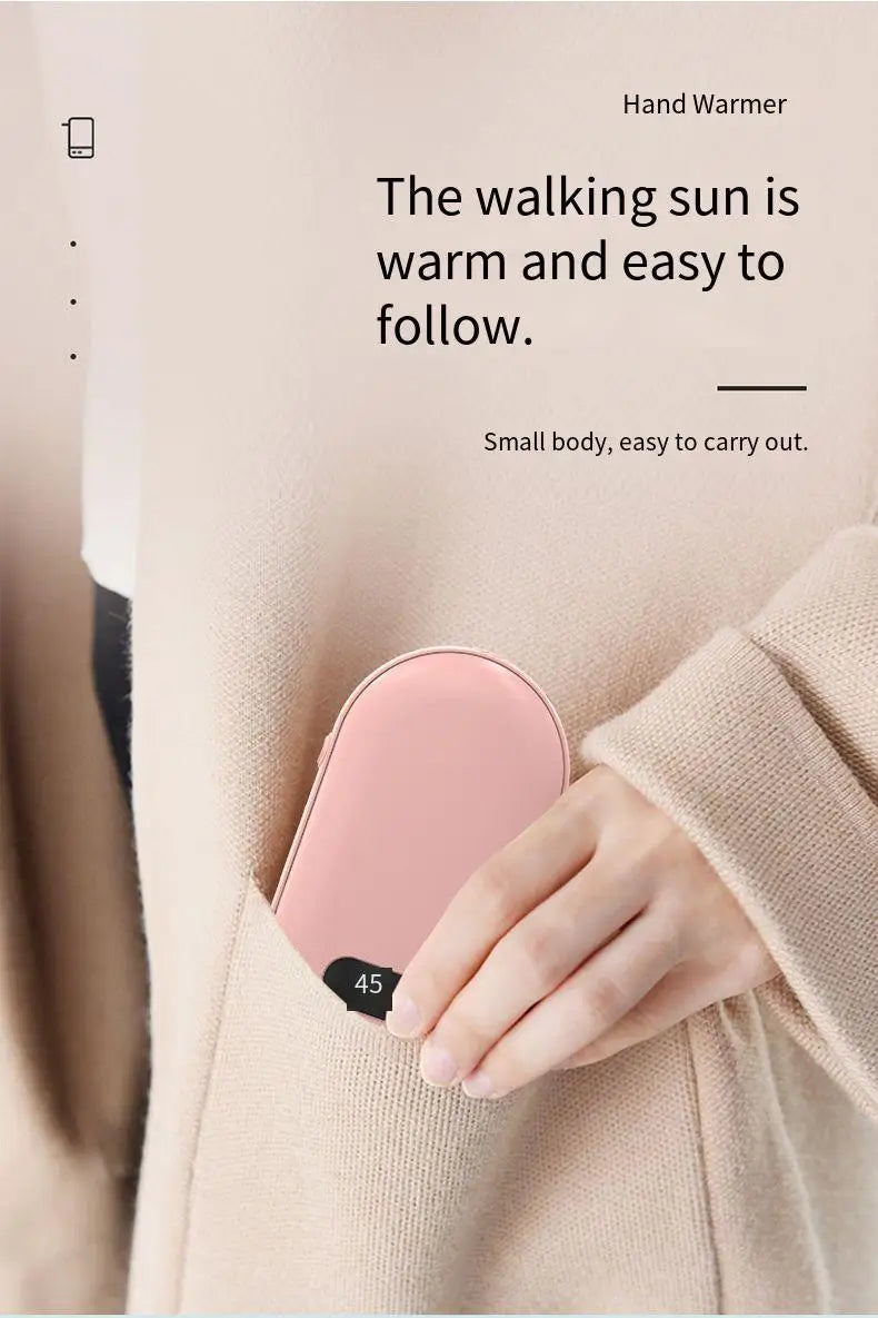 Rechargeable Hand Warmer – Double-Sided Heat, 2 Temperature Settings