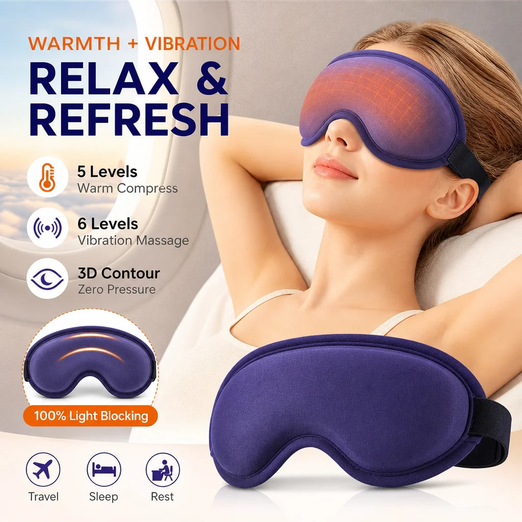 Heated steam eye massager