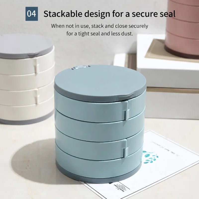 Rotating Jewellery Organiser with Mirror – Multi-Layer Jewellery Box
