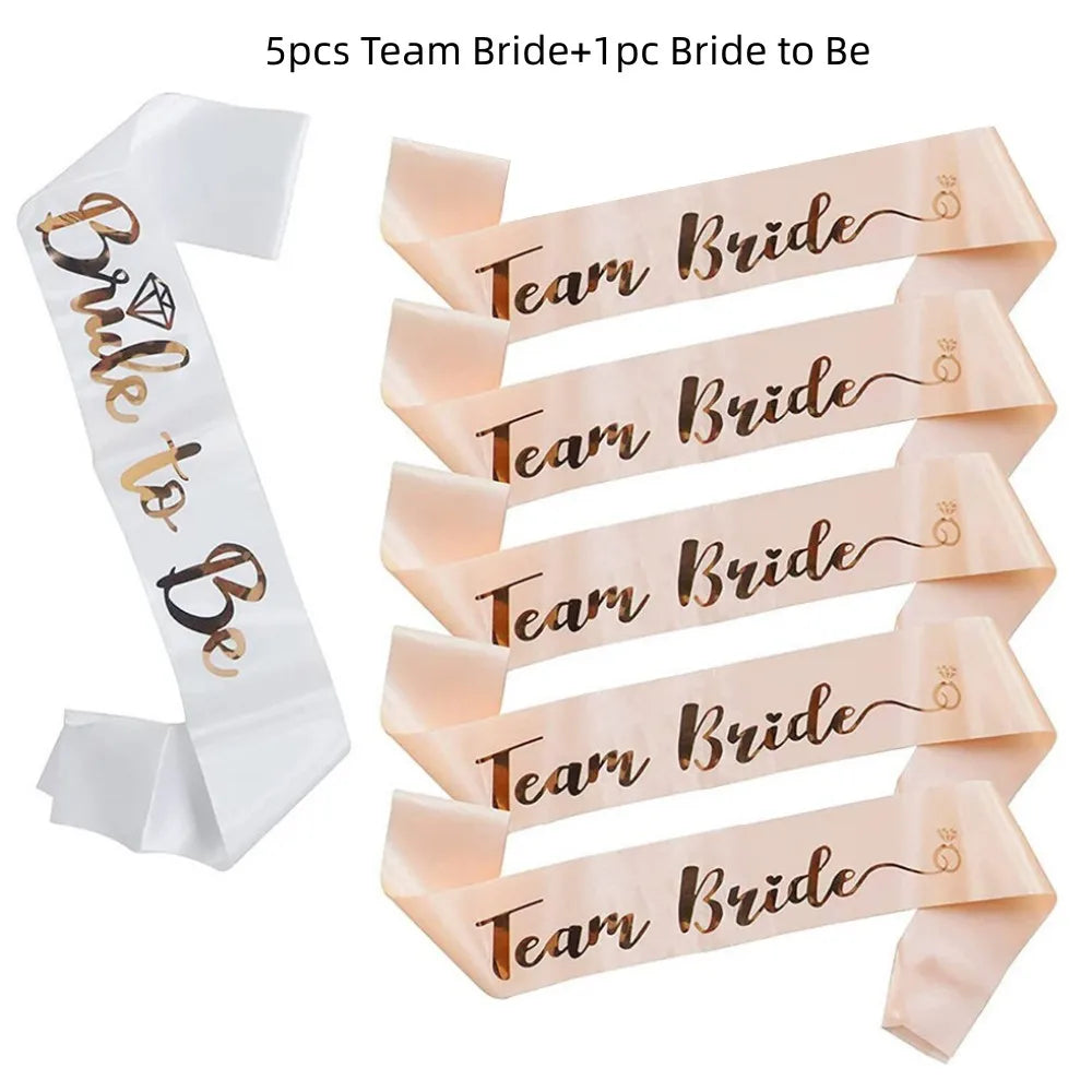 Team Bride Sash Set – Rose Gold Bride to Be & Bridal Party Sashes