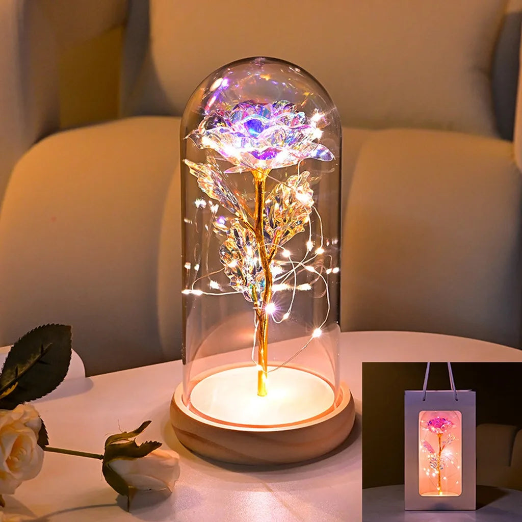 Galaxy Rose with LED Lights – Three Light-Up Forever Roses Gift