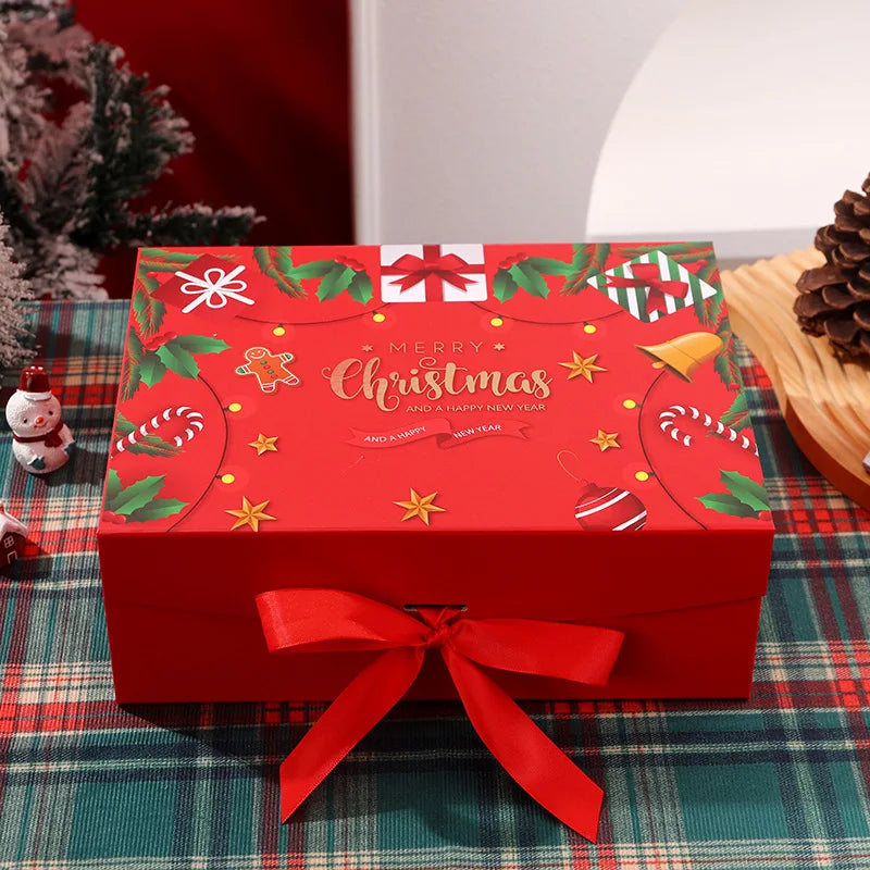 Luxury Christmas Gift Box with Magnetic Lid & Ribbon Bow – Large Festive Presentation Box