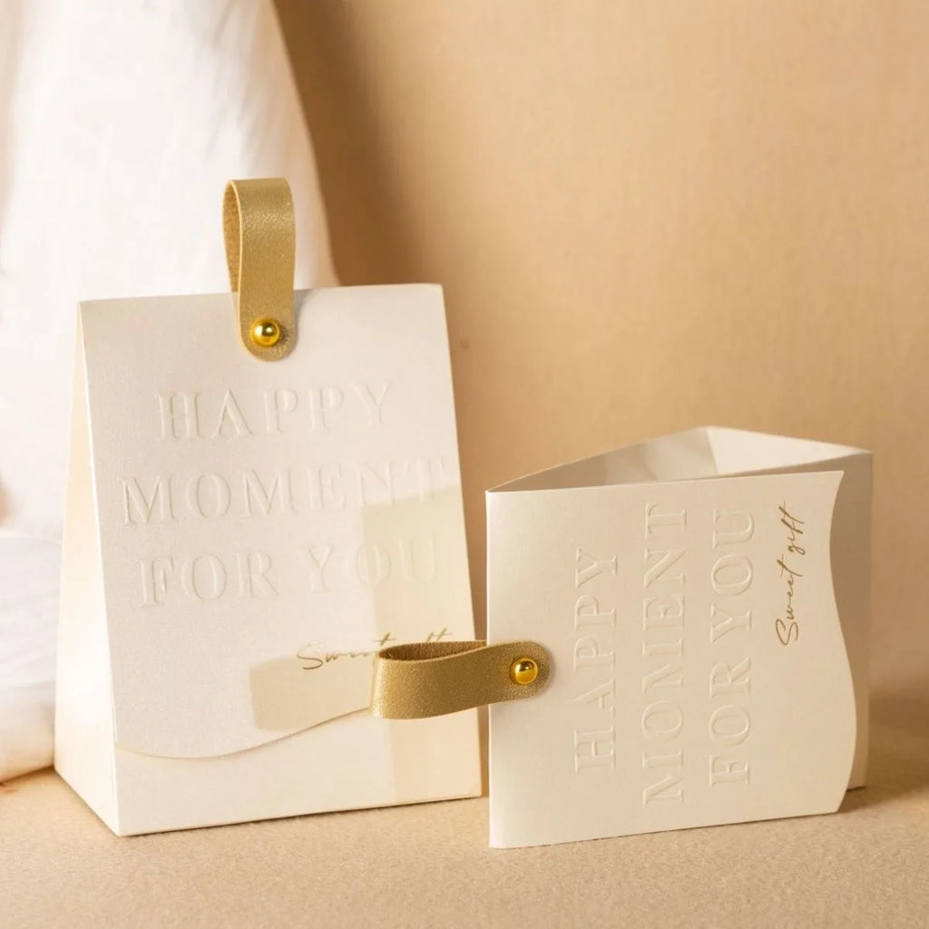 PU Leather Favour Boxes with Handle – 10 Pack Reusable Wedding & Party Gift Boxes