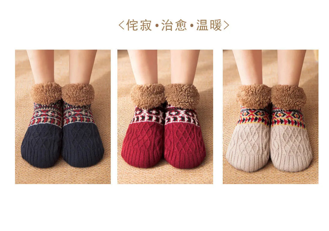 Fluffy Non-Slip Floor Socks – Warm Velvet Slipper Socks