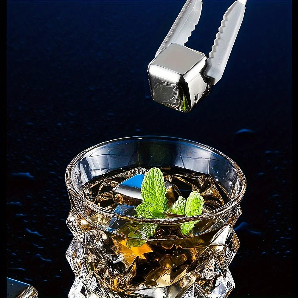 Whisky Chilling Stones Gift Set – Stainless Steel Ice Cubes in Gift Box