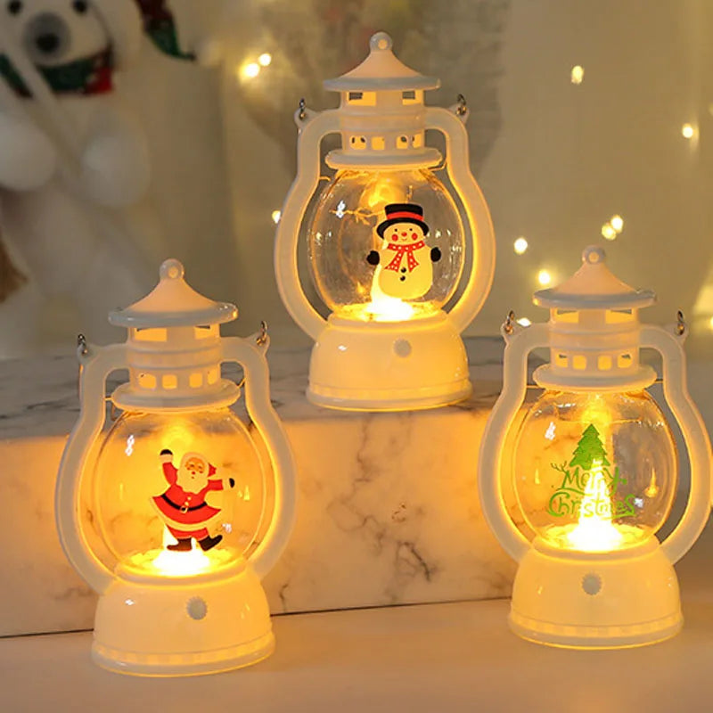 LED Christmas lantern with Santa
