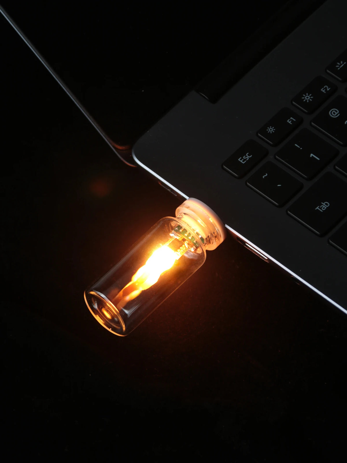 USB LED Flame Candle Light – Flickering Glass Candle Night Light