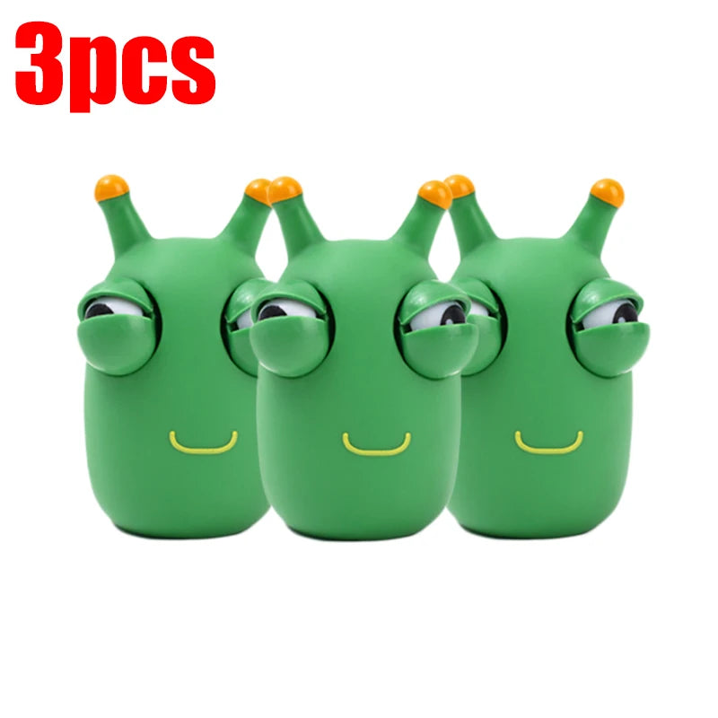 Squishy Worm Fidget Toy – Novelty Stress Relief Squeeze Toy (1 or 3 Pack)