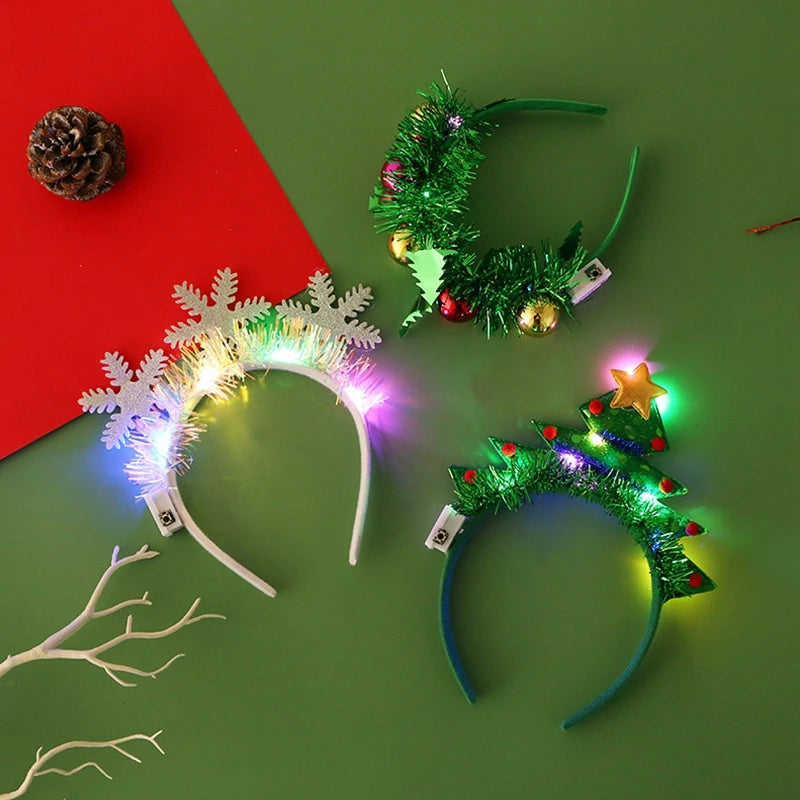 LED snowflake Christmas headband glowing