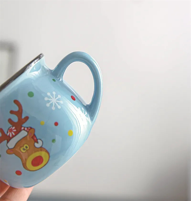 Mini Christmas Mug 150 ml – Cute Santa, Snowman & Reindeer Ceramic Cup