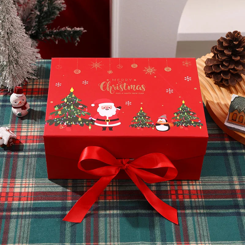 Luxury Christmas Gift Box with Magnetic Lid & Ribbon Bow – Large Festive Presentation Box
