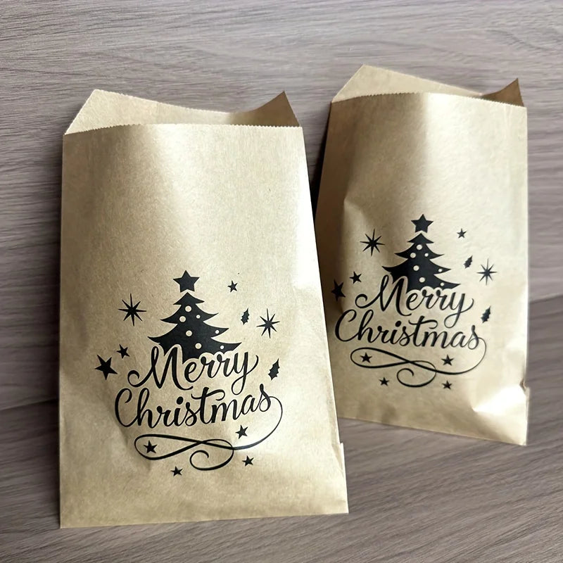 Kraft Christmas gift bags with sweets
