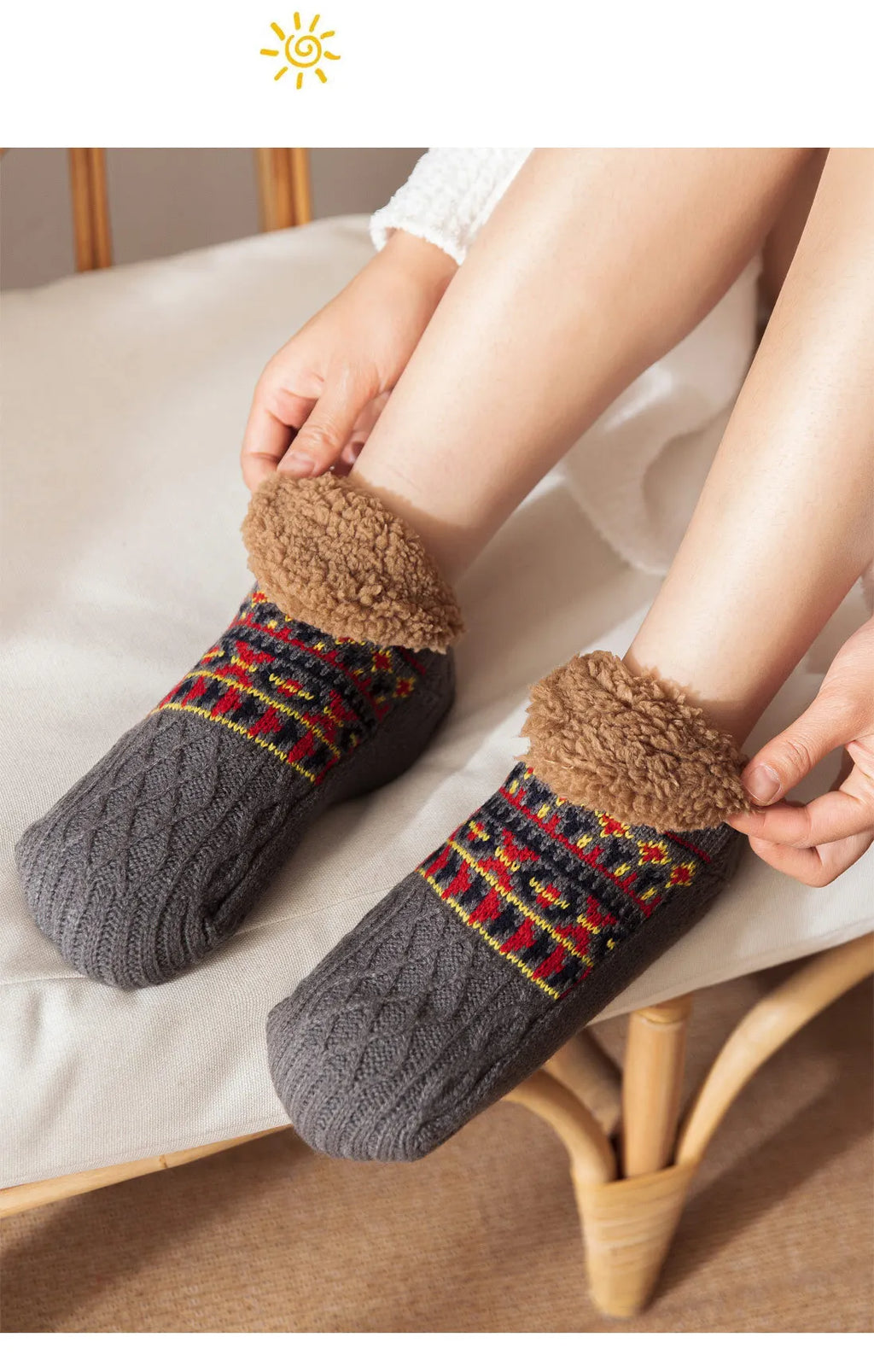 Fluffy Non-Slip Floor Socks – Warm Velvet Slipper Socks