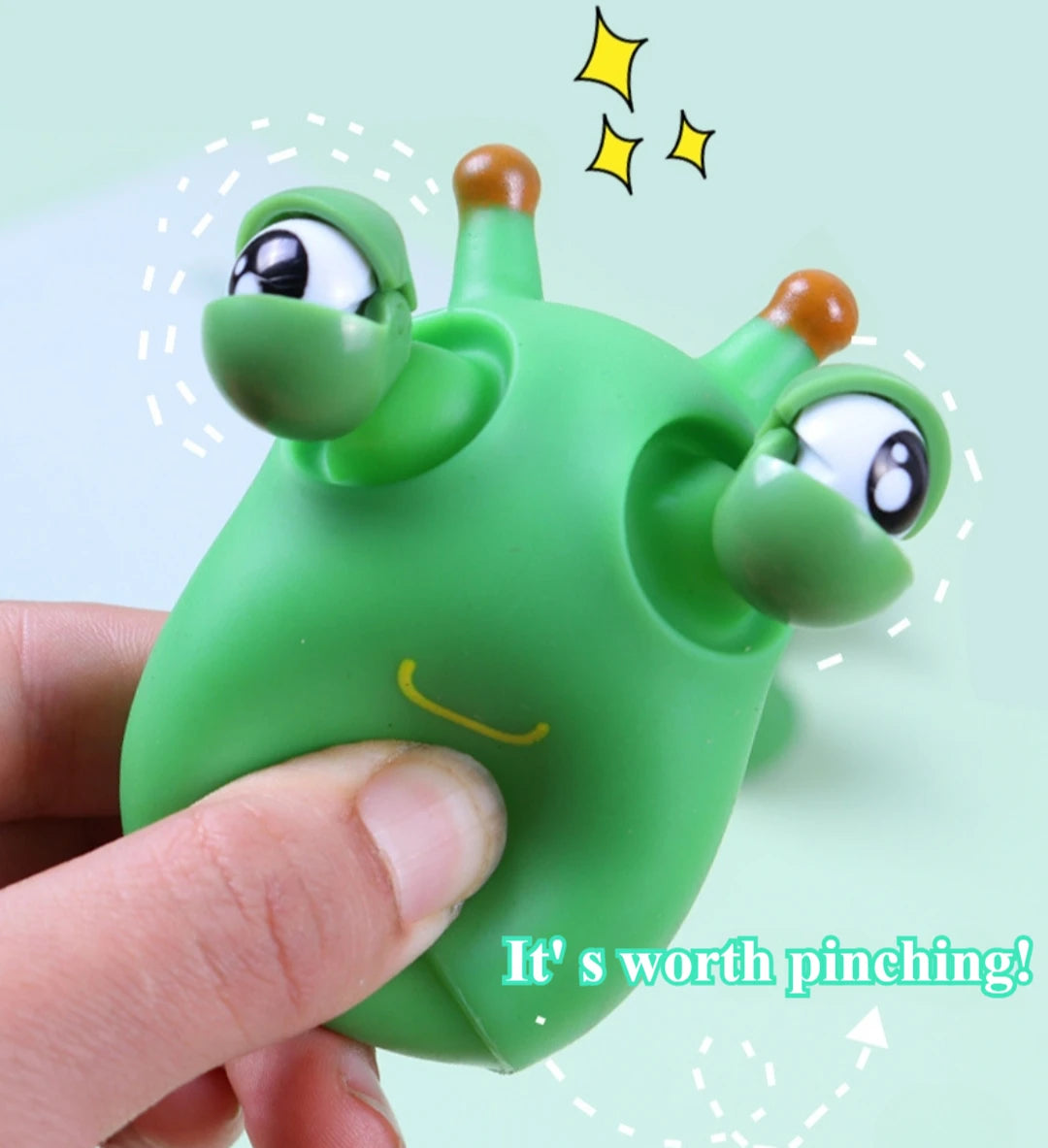 Stress relief squeeze worm toy in hand
