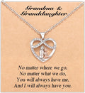 Grandma & Granddaughter Necklace with Message Card – Infinity Heart Keepsake Gift