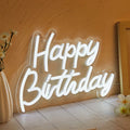 'Happy Birthday' LED Neon Sign – Reusable USB Light-Up Birthday Party Backdrop Sign