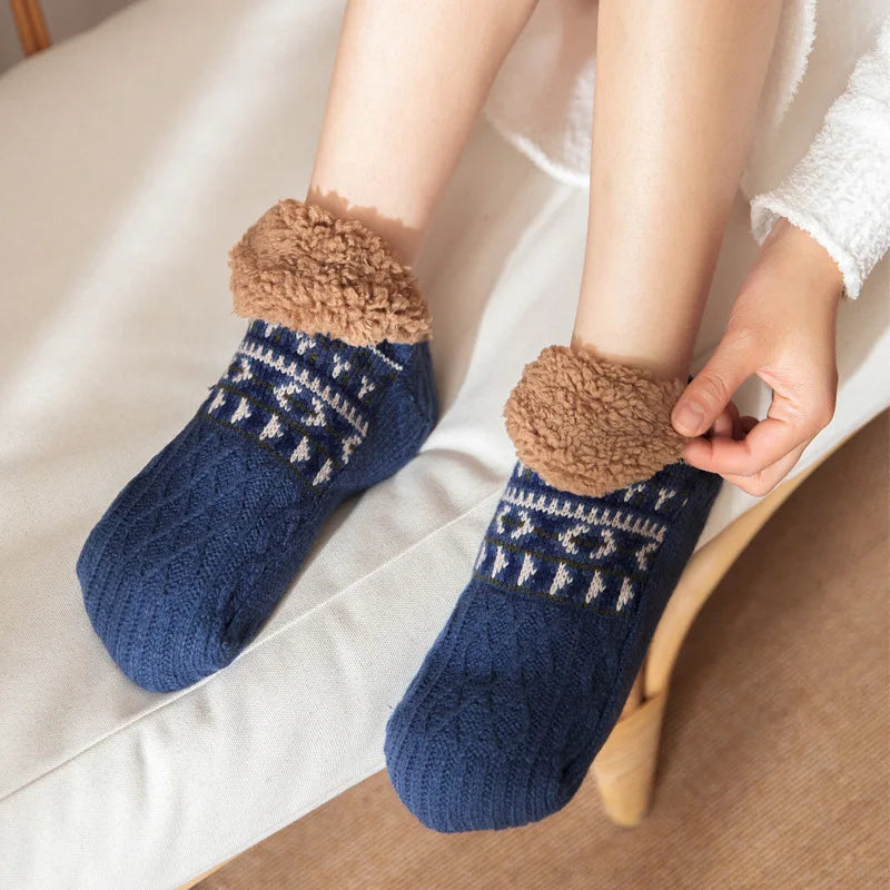 Fluffy Non-Slip Floor Socks – Warm Velvet Slipper Socks