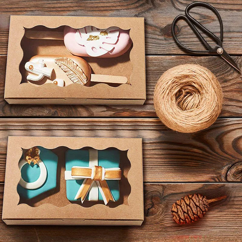 Window Cake & Treat Boxes – Kraft Gift Boxes 18 x 11 x 4 cm (10 or 20 Pack)