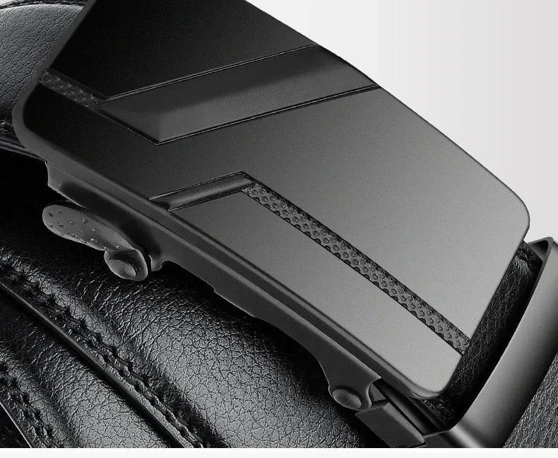 Men's Black Automatic Buckle Belt – 110, 120 or 130cm