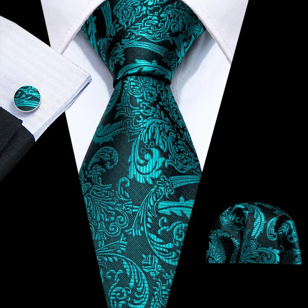 Men's Tie, Pocket Square & Cufflinks Gift Set – Jacquard