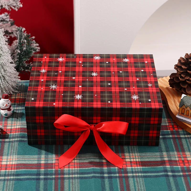 Luxury Christmas Gift Box with Magnetic Lid & Ribbon Bow – Large Festive Presentation Box
