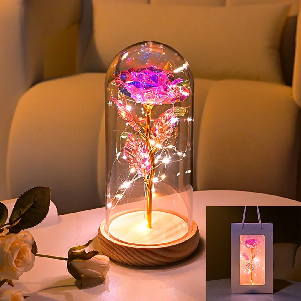Galaxy Rose with LED Lights – Three Light-Up Forever Roses Gift